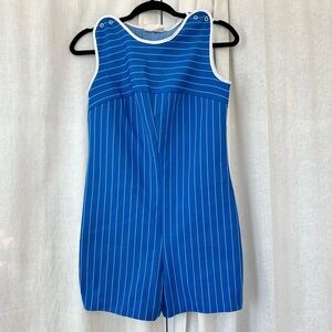 Vintage blue pin striped PE Physical Education Romper
Sz small 70s 60s retro